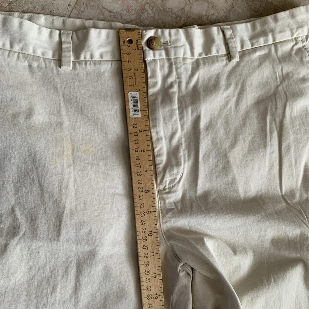 Vineyard Vines Breaker Pants Men's 40x32 Beige Straight Chino Flat Front Stretch